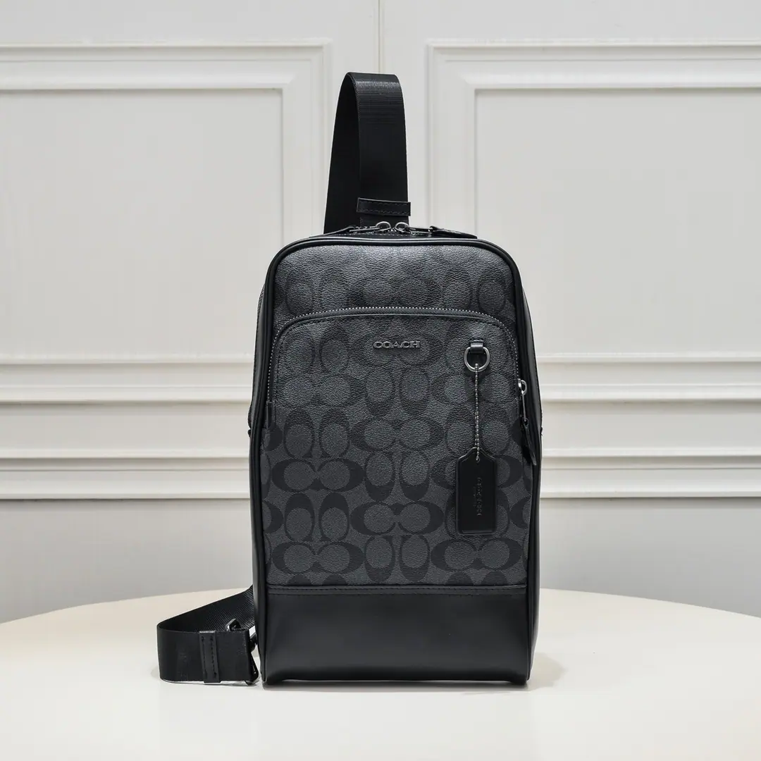 【Packaging】【Original plant level】 Cork! Gentlemen.PVCA single slant-and-sleeping chest bag with a leather. C2932 The color is classic., It's safe and convenient back.~It's a lot of fashion.！Dimensions:19*33*6cm