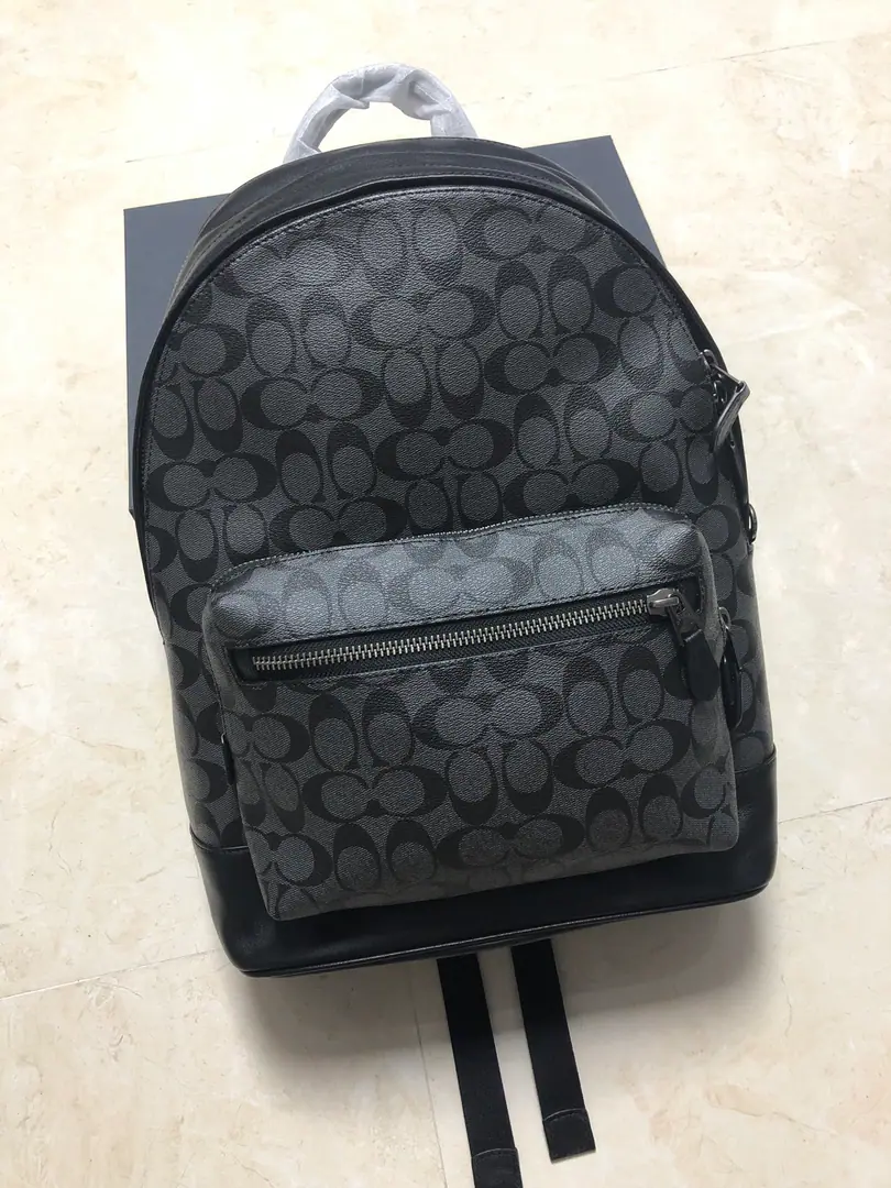 【Original factory skin】【Packaging】. coach2736 PVCA cow's skin., Heads up the zippers., Internal zipper., Cell phones and multi-purpose pockets, The big man's new double zipper and double-handbag., Dimension:Long35XHigh44XKuan15Encoding089550986