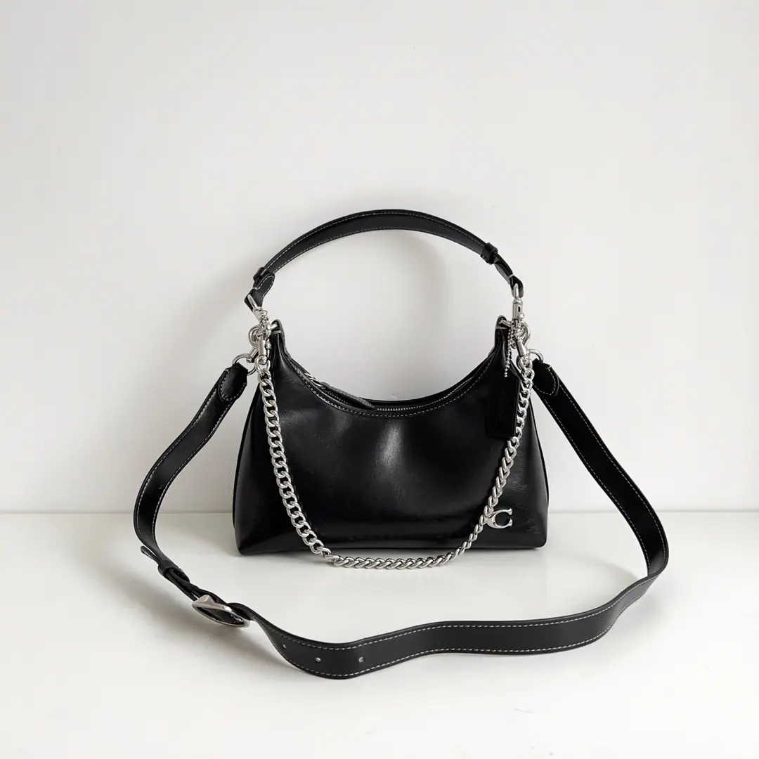 【Original factory skin】【Packaging】 coachCW. cad 75Juliet25Juliet's little metal chain armpit slanted bag, With a multiple shoulder belt., 🉑Switching all styles 27.5x11.5x10.5cm