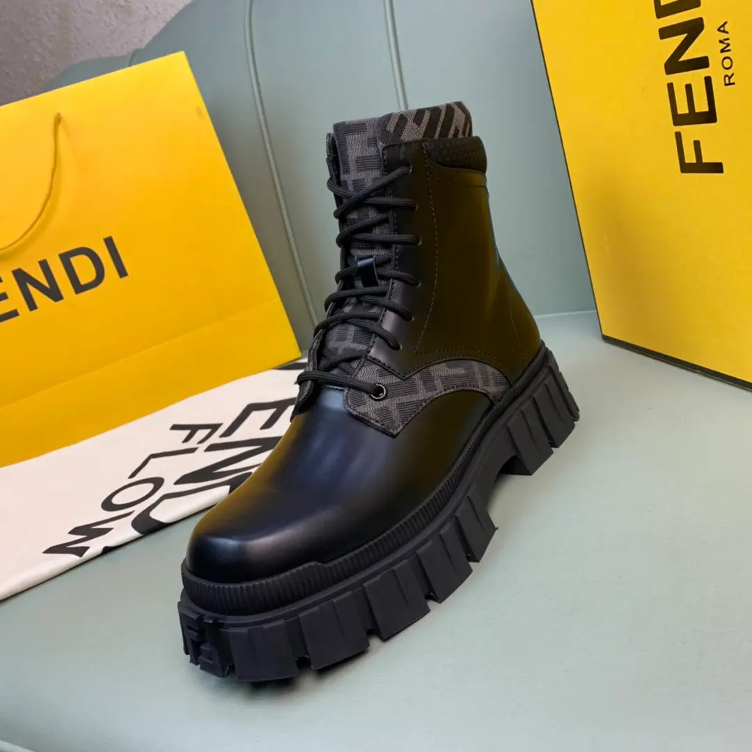 Plant FENDI.Fendi! 2021The man's latest Martin boots..Black and oxen., Bulls.. Original MonoQuality, 1:1Repeat✔️ Size:38-44（38.45Do it.）