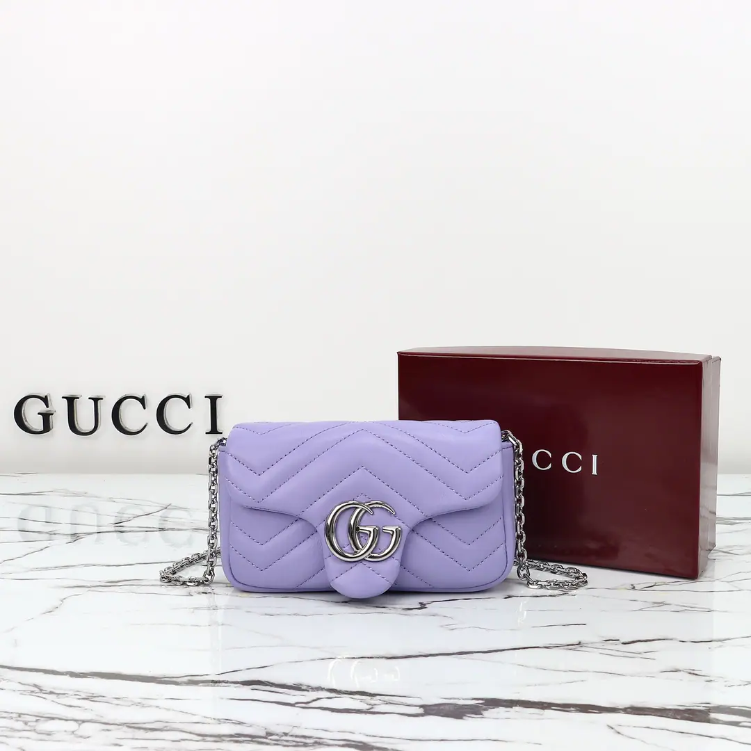 🌟🌟GUCCICounter Quality, Original factory skin, Paragraph841290Alight Purple🎈🎈🎈Dimensions: Kuan16.5xHigh9.5xSide Wide4.5cm. 🎉🎉🎉Out-of-pocket shipment！