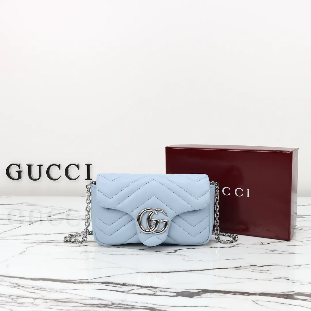 🌟🌟GUCCICounter Quality, Original factory skin, Paragraph841290Light Blue🎈🎈🎈Dimensions: Kuan16.5xHigh9.5xSide Wide4.5cm. 🎉🎉🎉Out-of-pocket shipment！