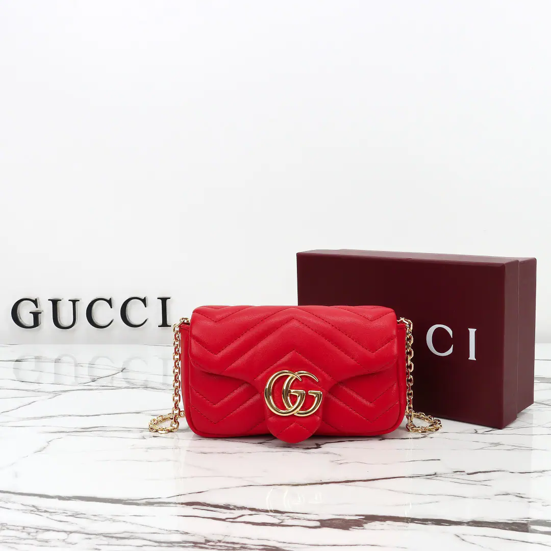 🌟🌟GUCCICounter Quality, Original factory skin, Paragraph841290Light red🎈🎈🎈Dimensions: Kuan16.5xHigh9.5xSide Wide4.5cm. 🎉🎉🎉Out-of-pocket shipment！