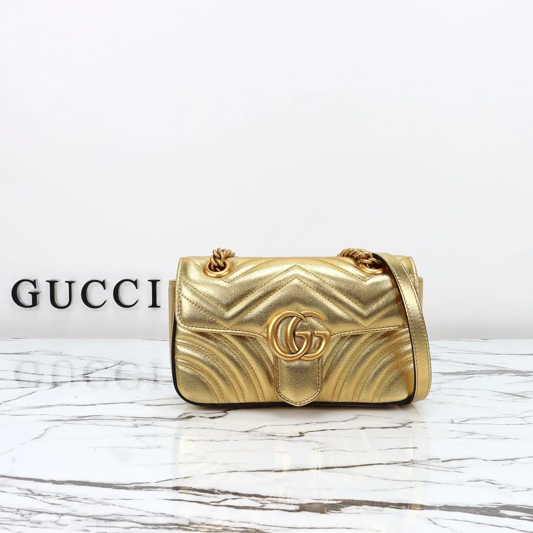 🌟🌟GUCCICounter Quality, Original factory skin, Paragraph446744Gold🎈🎈🎈Dimensions: Kuan22xHigh13xSide Wide6cm. 🎉🎉🎉Out-of-pocket shipment！