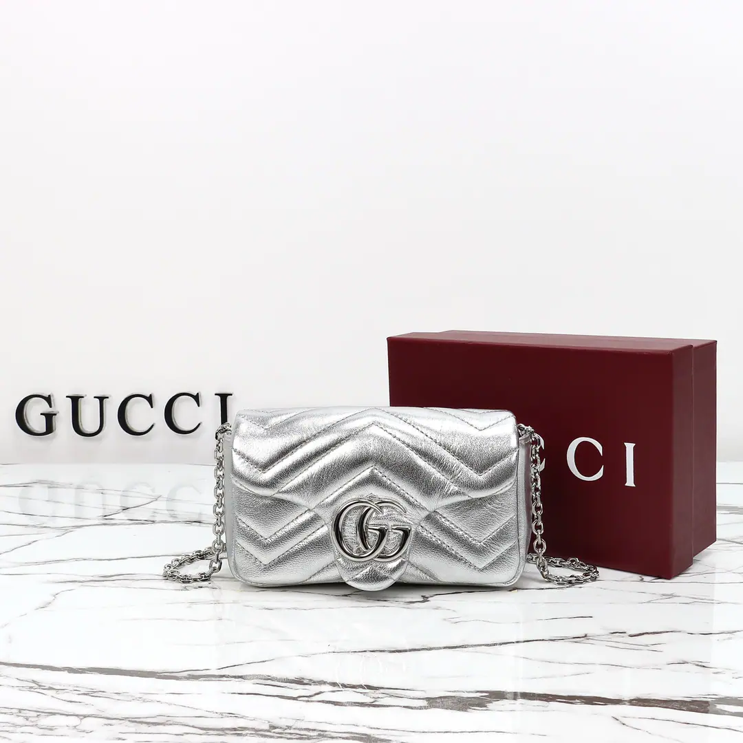 🌟🌟GUCCICounter Quality, Original factory skin, Paragraph841290Silver.🎈🎈🎈Dimensions: Kuan16.5xHigh9.5xSide Wide4.5cm. 🎉🎉🎉Out-of-pocket shipment！