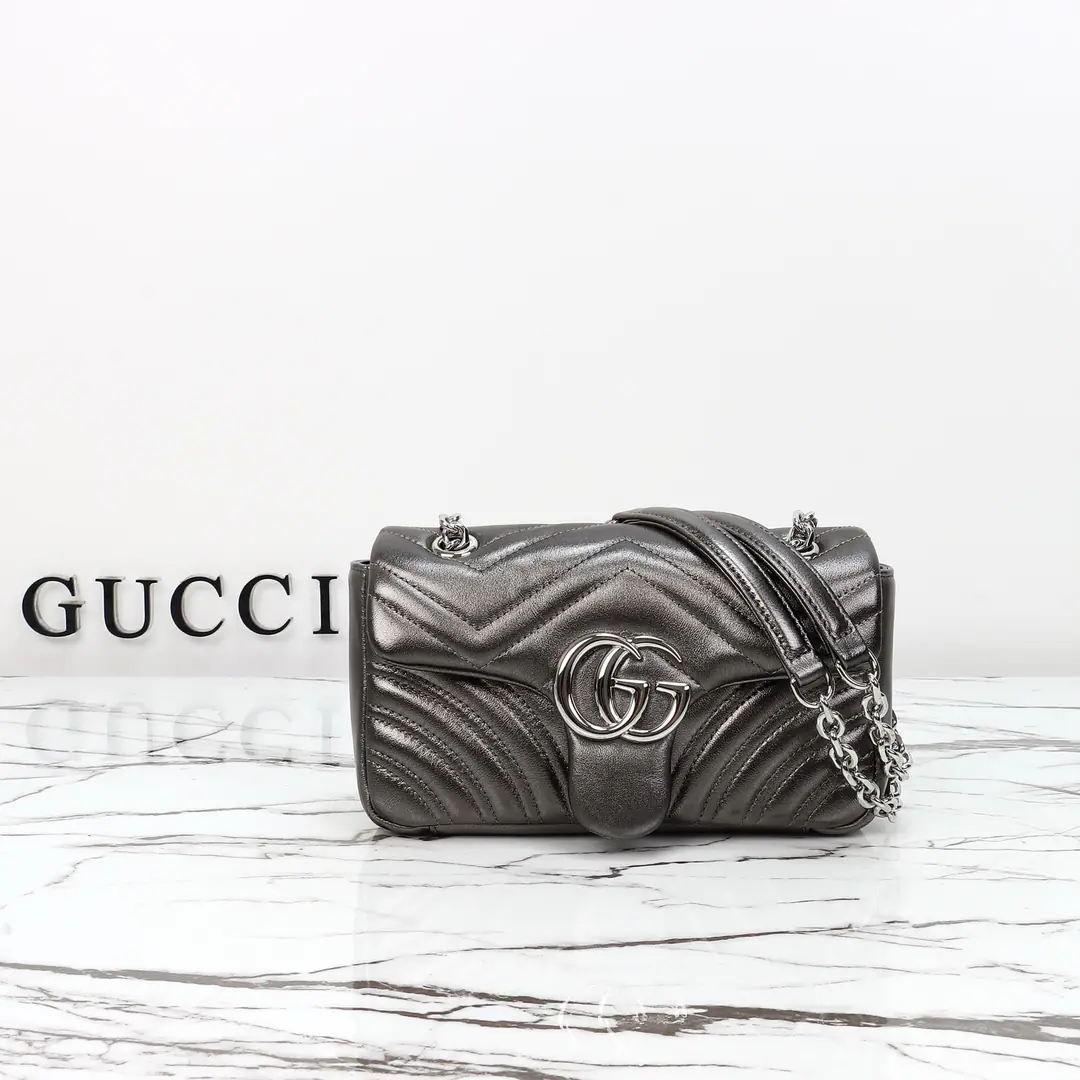 🌟🌟GUCCICounter Quality, Original factory skin, Paragraph837280Dark Ash/Lamb skin.🎈🎈🎈Dimensions: Kuan22xHigh12.5xSide Wide6cm. 🎉🎉🎉Out-of-pocket shipment！