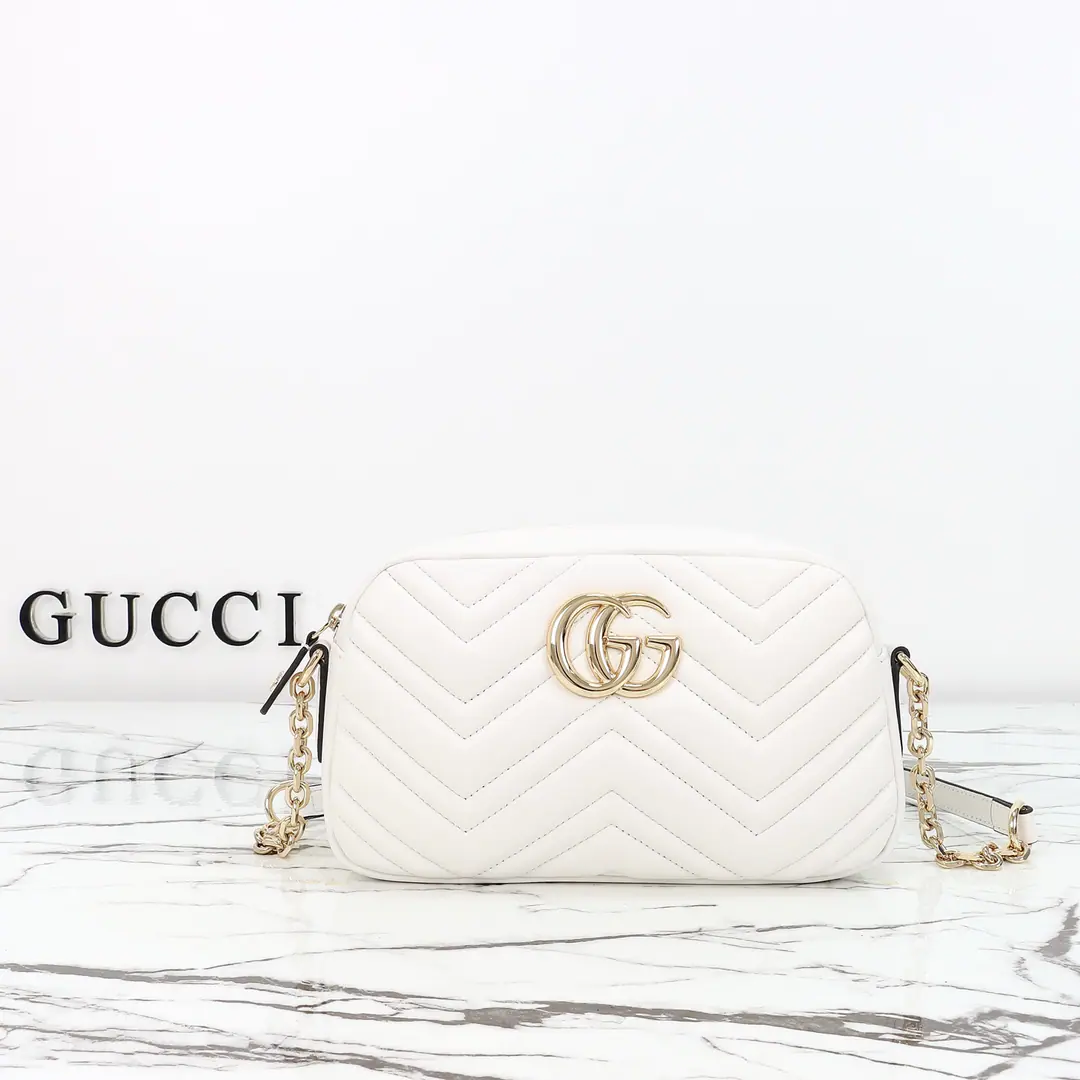 🌟🌟GUCCICounter Quality, Original factory skin, Paragraph855273White skin.🎈🎈🎈Dimensions: Kuan24xHigh13xSide Wide7cm. 🎉🎉🎉Out-of-pocket shipment！