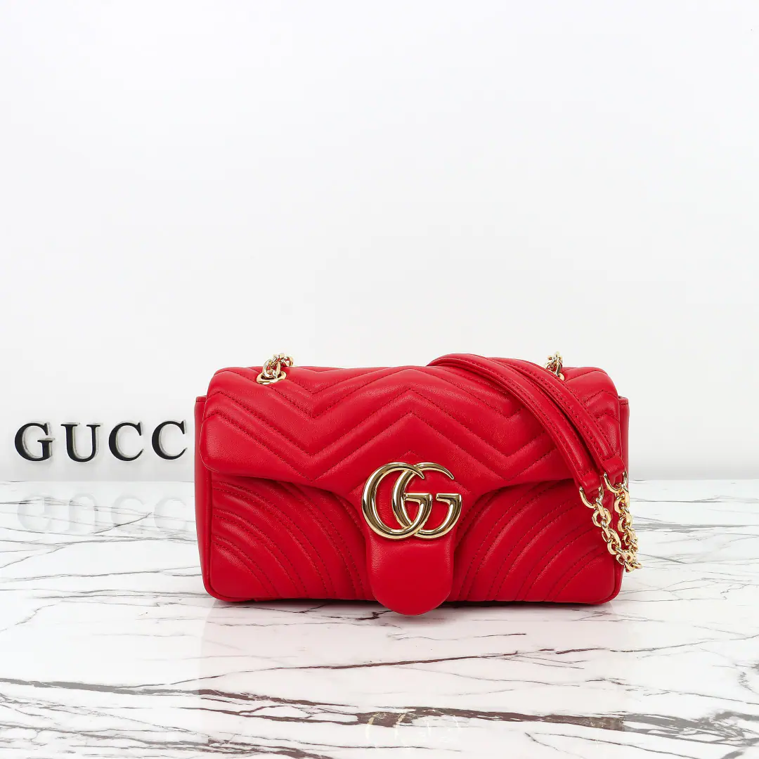 🌟🌟GUCCICounter Quality, Original factory skin, Paragraph837267Light red🎈🎈🎈Dimensions: Kuan26xHigh15xSide Wide7cm. 🎉🎉🎉Out-of-pocket shipment！