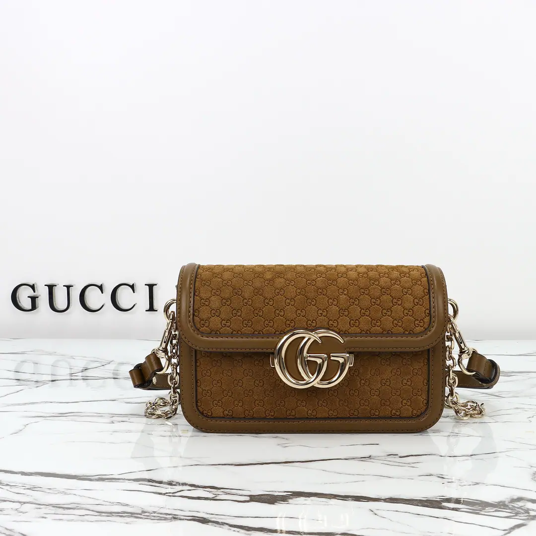 🌟🌟GUCCICounter Quality, Original factory skin, Paragraph826761Brown sand press flowers🎈🎈🎈Dimensions: Kuan21.5xHigh14xSide Wide9cm. 🎉🎉🎉Out-of-pocket shipment！