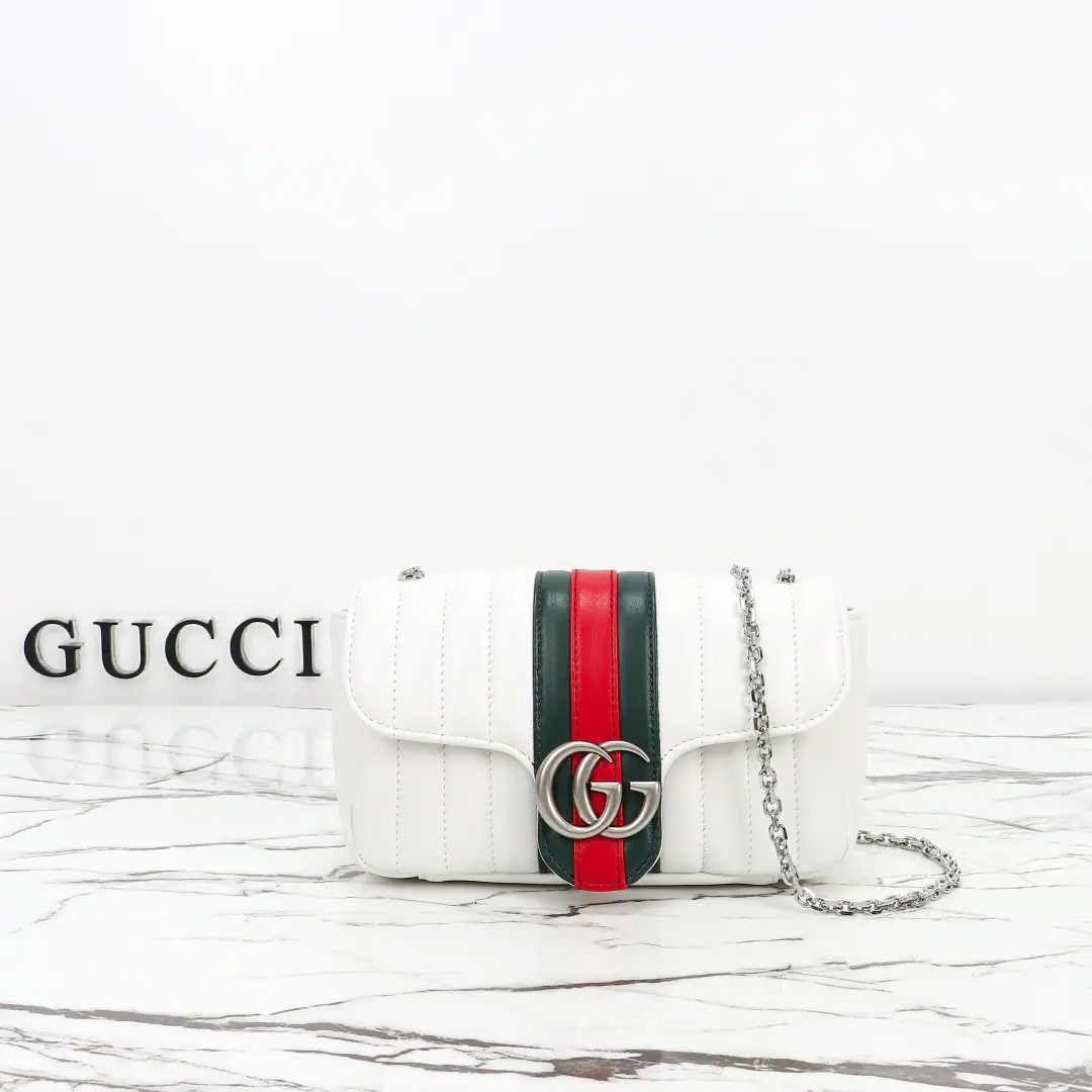 🌟🌟GUCCICounter Quality, Original factory skin, ParagraphA X1White skin green red🎈🎈🎈Dimensions: Kuan20.5xHigh11.5xDeep6cm. 🎉🎉🎉Out-of-pocket shipment！