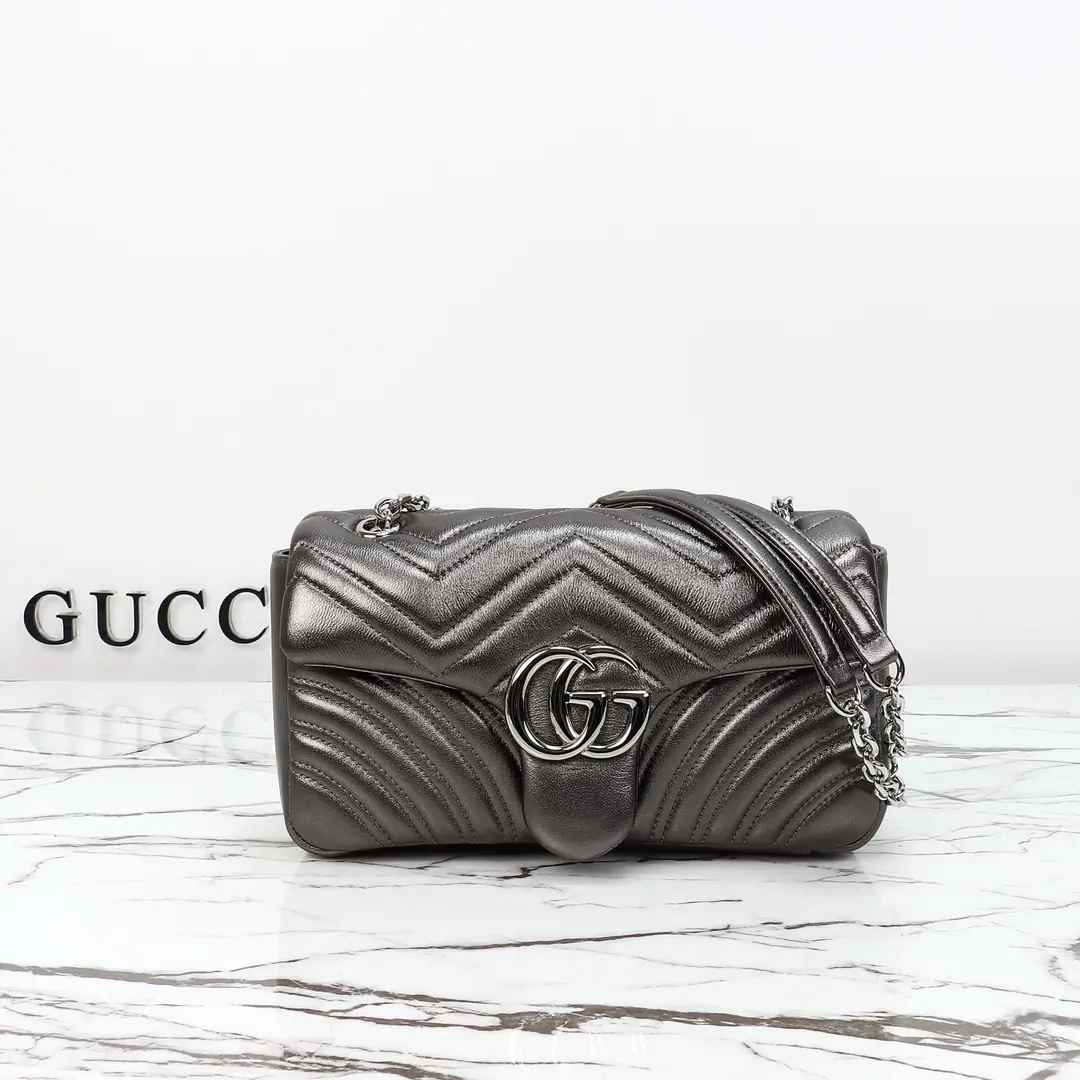 🌟🌟GUCCICounter Quality, Original factory skin, Paragraph837267Dark Ash/Lamb skin.🎈🎈🎈Dimensions: Kuan26xHigh15xSide Wide7cm. 🎉🎉🎉Out-of-pocket shipment！