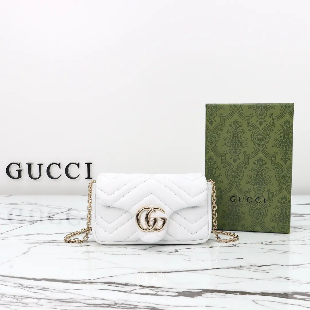🌟🌟GUCCICounter Quality, Original factory skin, Paragraph841290White skin.🎈🎈🎈Dimensions: Kuan16.5xHigh9.5xSide Wide4.5cm. 🎉🎉🎉Out-of-pocket shipment！