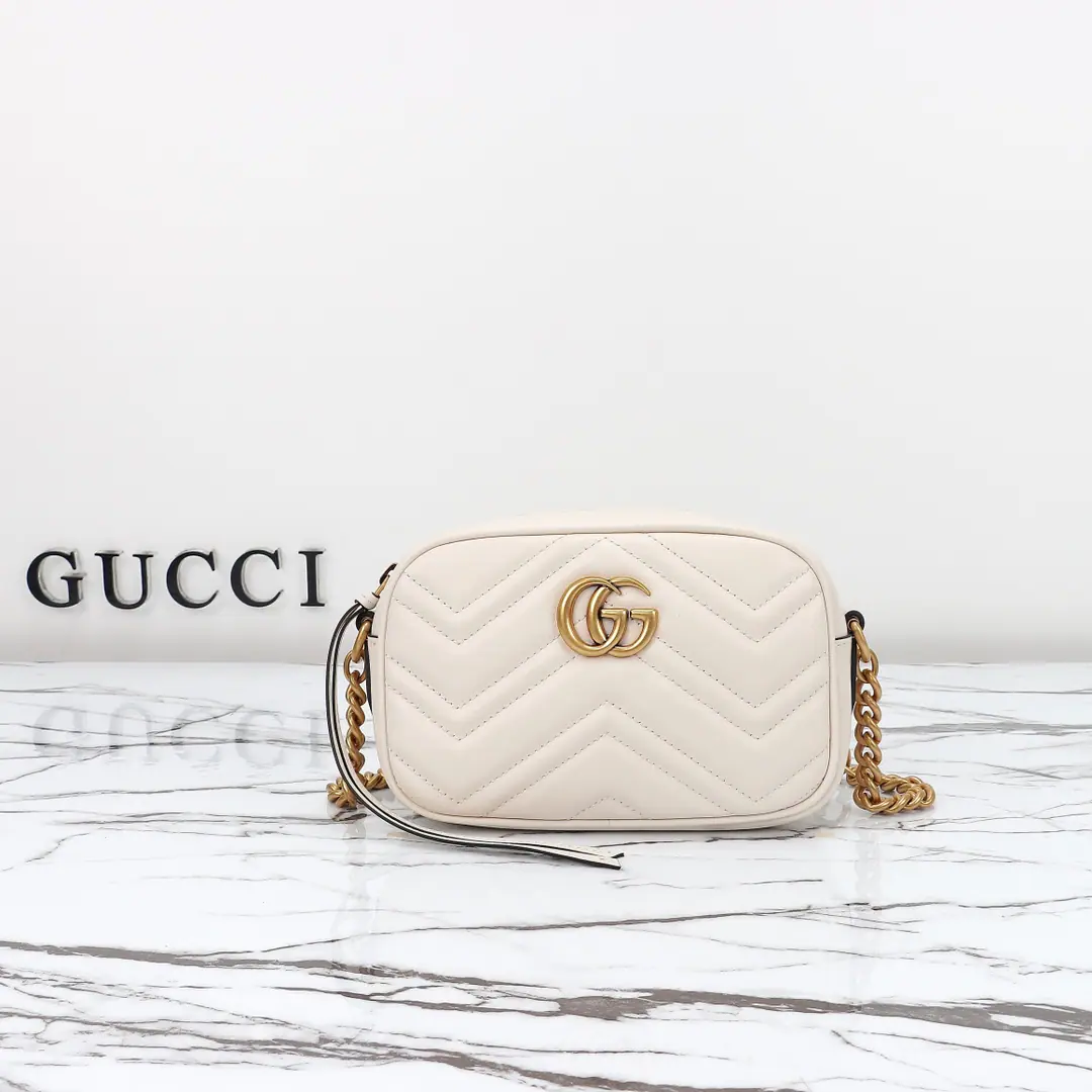 🌟🌟GUCCICounter Quality, Original factory skin, Paragraph448065White🎈🎈🎈Dimensions: Kuan18xHigh12xSide Wide6cm. 🎉🎉🎉Out-of-pocket shipment！