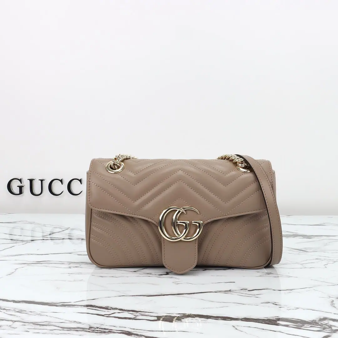 🌟🌟GUCCICounter Quality, Original factory skin, Paragraph443497Grey brown.🎈🎈🎈Dimensions: Kuan26xHigh15xSide Wide7cm. 🎉🎉🎉Out-of-pocket shipment！