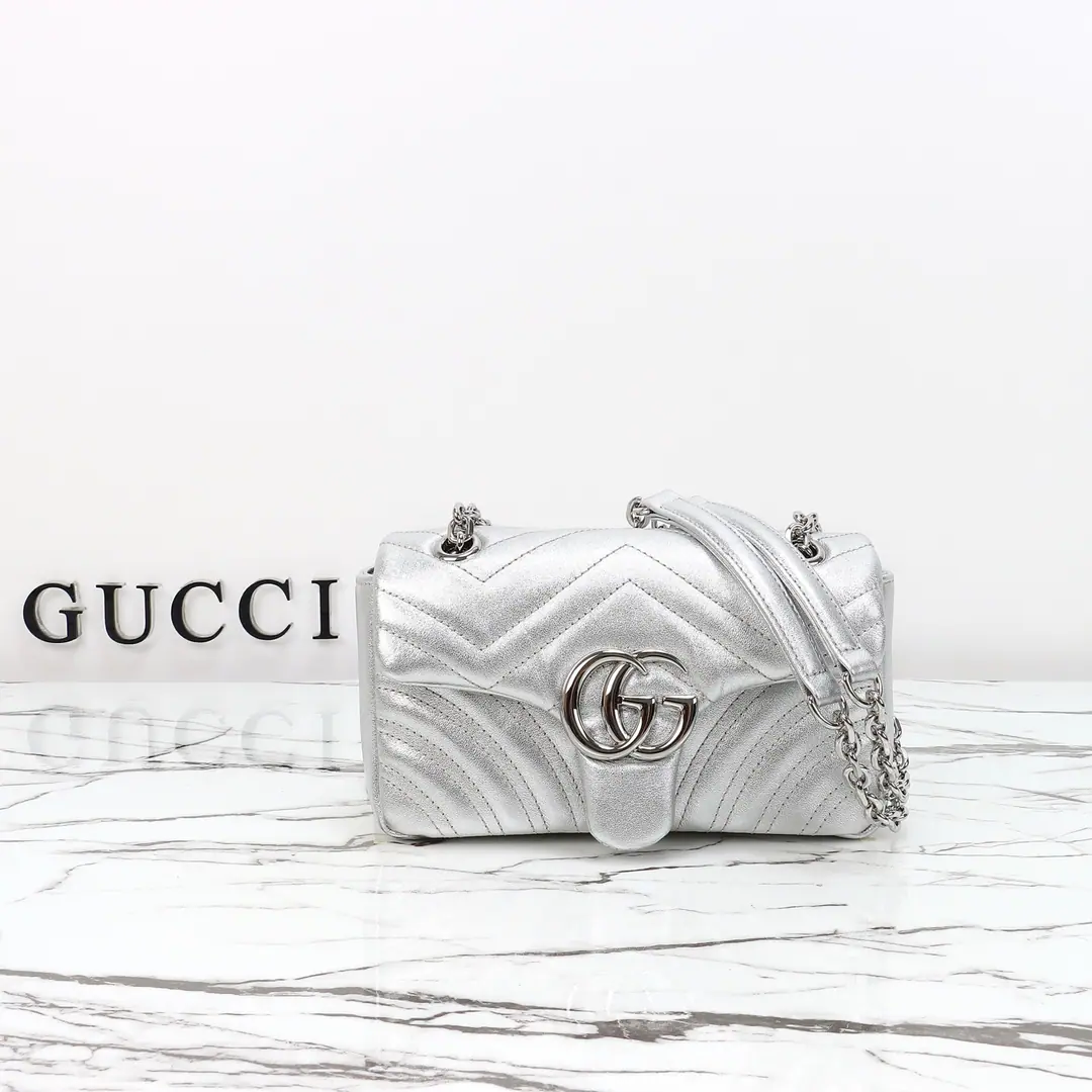 🌟🌟GUCCICounter Quality, Original factory skin, Paragraph837280Silver.🎈🎈🎈Dimensions: Kuan22xHigh12.5xSide Wide6cm. 🎉🎉🎉Out-of-pocket shipment！