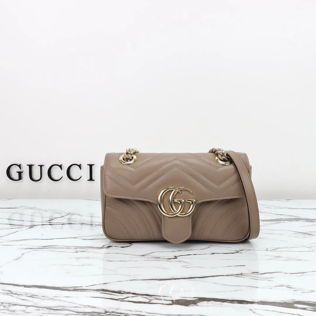 🌟🌟GUCCICounter Quality, Original factory skin, Paragraph446744Grey brown.🎈🎈🎈Dimensions: Kuan22xHigh13xSide Wide6cm. 🎉🎉🎉Out-of-pocket shipment！