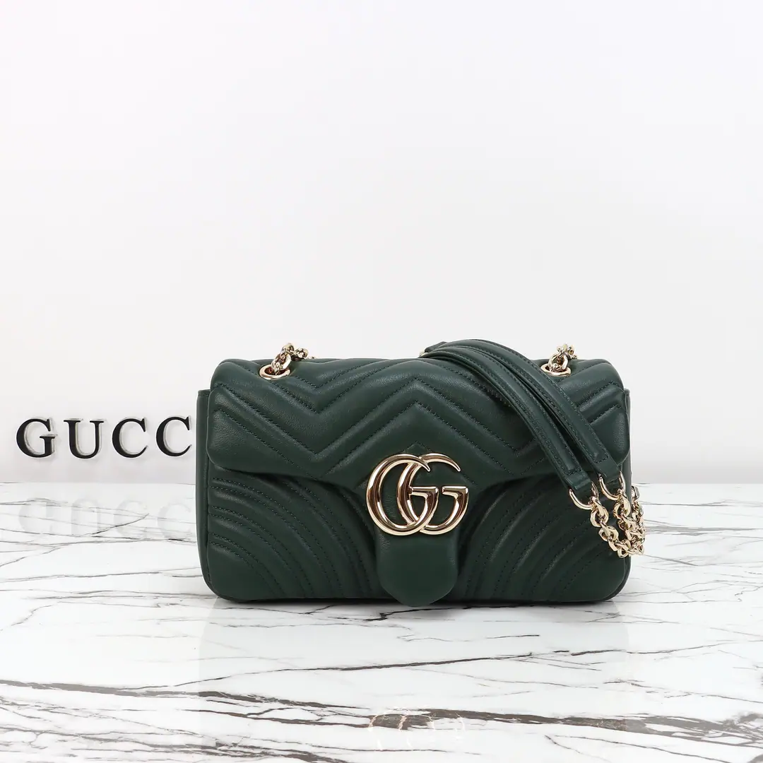 🌟🌟GUCCICounter Quality, Original factory skin, Paragraph837267Green leather.🎈🎈🎈Dimensions: Kuan26xHigh15xSide Wide7cm. 🎉🎉🎉Out-of-pocket shipment！
