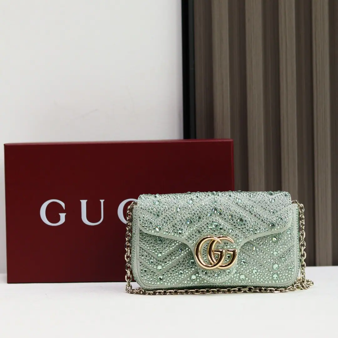 🌟🌟GUCCICounter Quality, Original factory skin, Paragraph841290Green drill.🎈🎈🎈Dimensions: Kuan16.5xHigh9.5xSide Wide4.5cm. 🎉🎉🎉Out-of-pocket shipment！