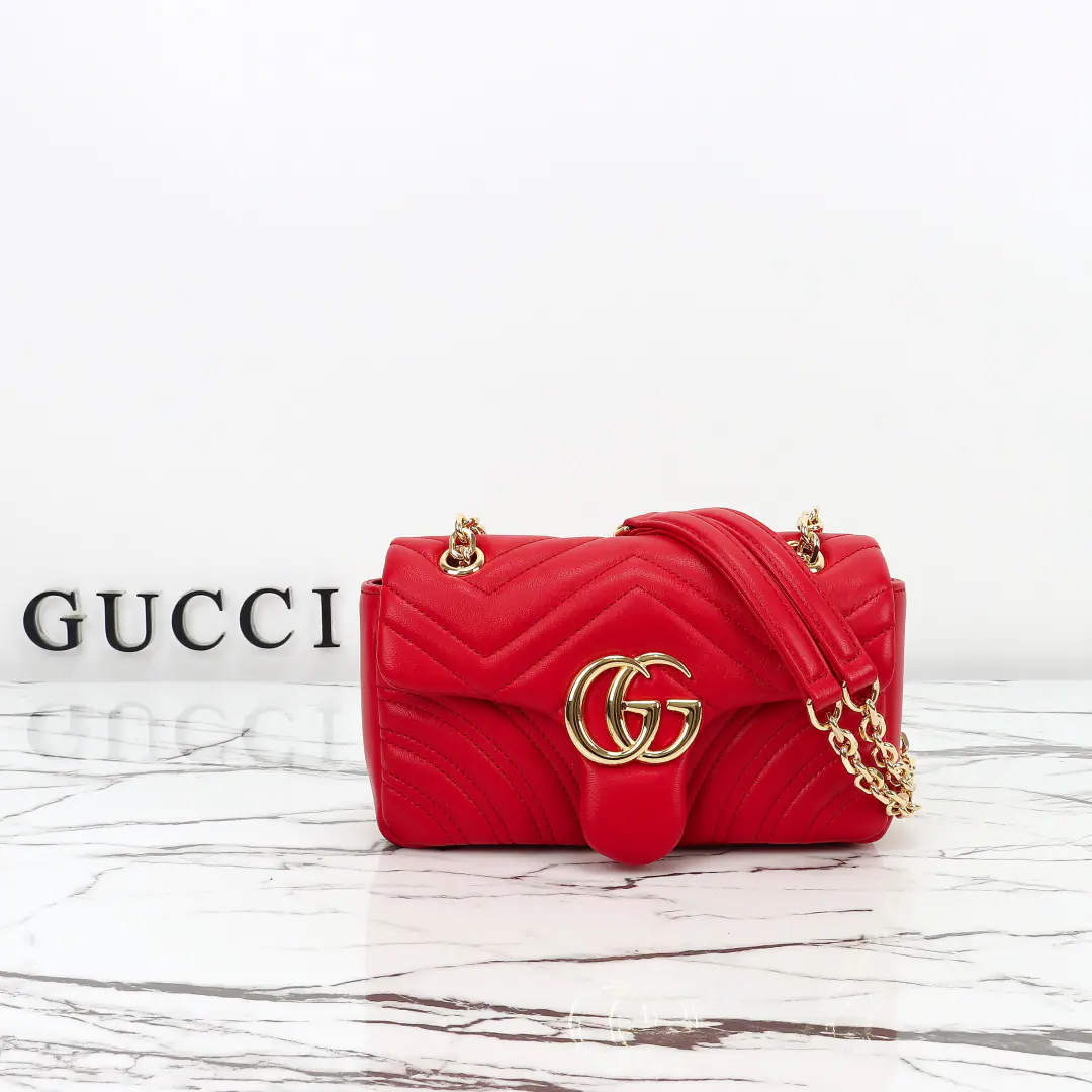 🌟🌟GUCCICounter Quality, Original factory skin, Paragraph837280Light red🎈🎈🎈Dimensions: Kuan22xHigh12.5xSide Wide6cm. 🎉🎉🎉Out-of-pocket shipment！