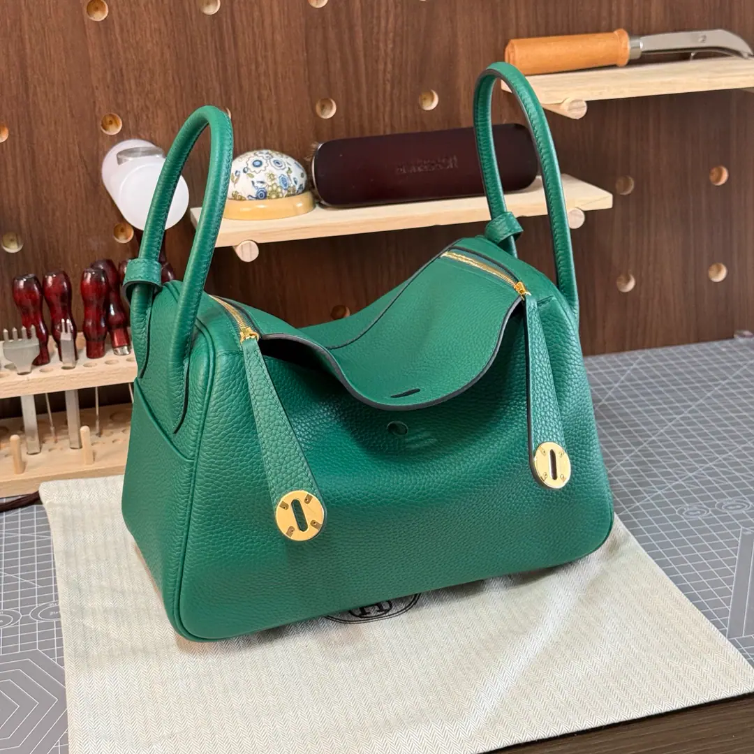 Lindy.26cm The old French import plant is silk-green.tcBullskins., Gold button., Advanced full manual custom‼️