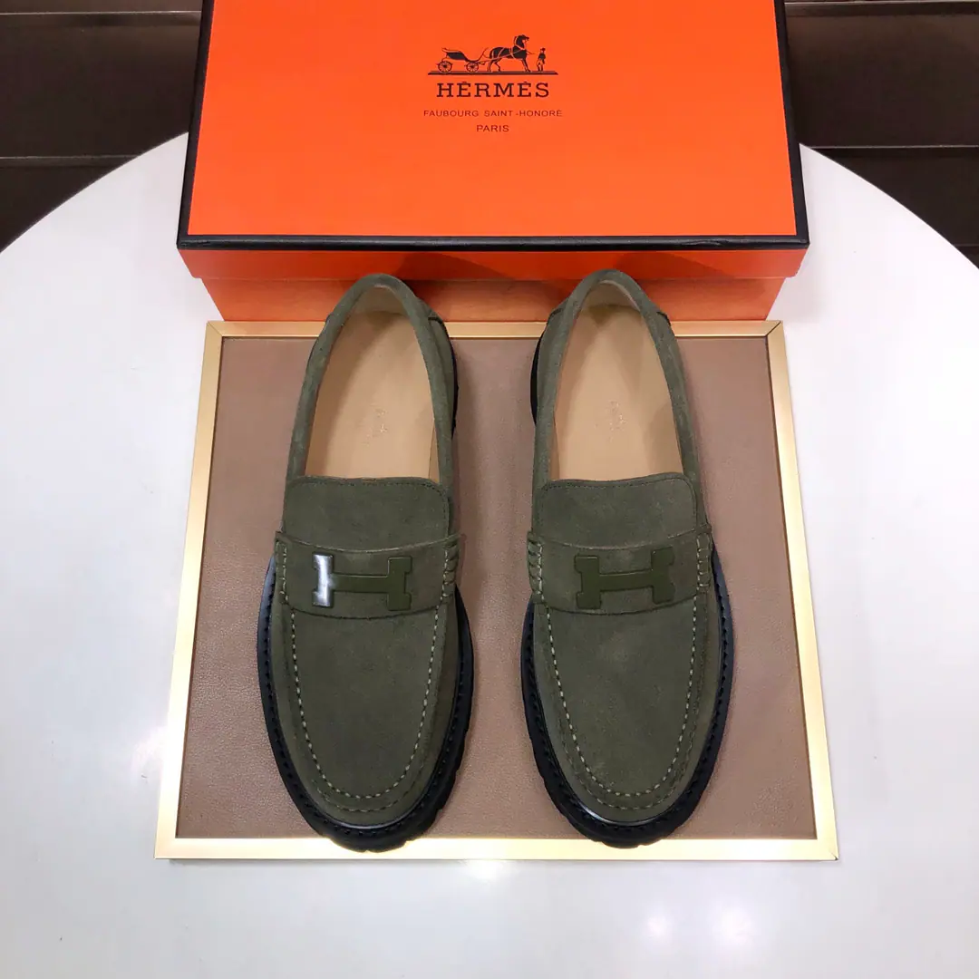 Plant 【【I'm in love with you, Max. HERMES】】（In the high-end cattle.) New paragraph🍀 HERMES——Top Version Classic recreational shoes.！Use imported original cow skins, Inside, inside, inside the comfort of the cow.！The original grind-resistant rubber bubble.！High quality.！Codes38-45（45Do it.)