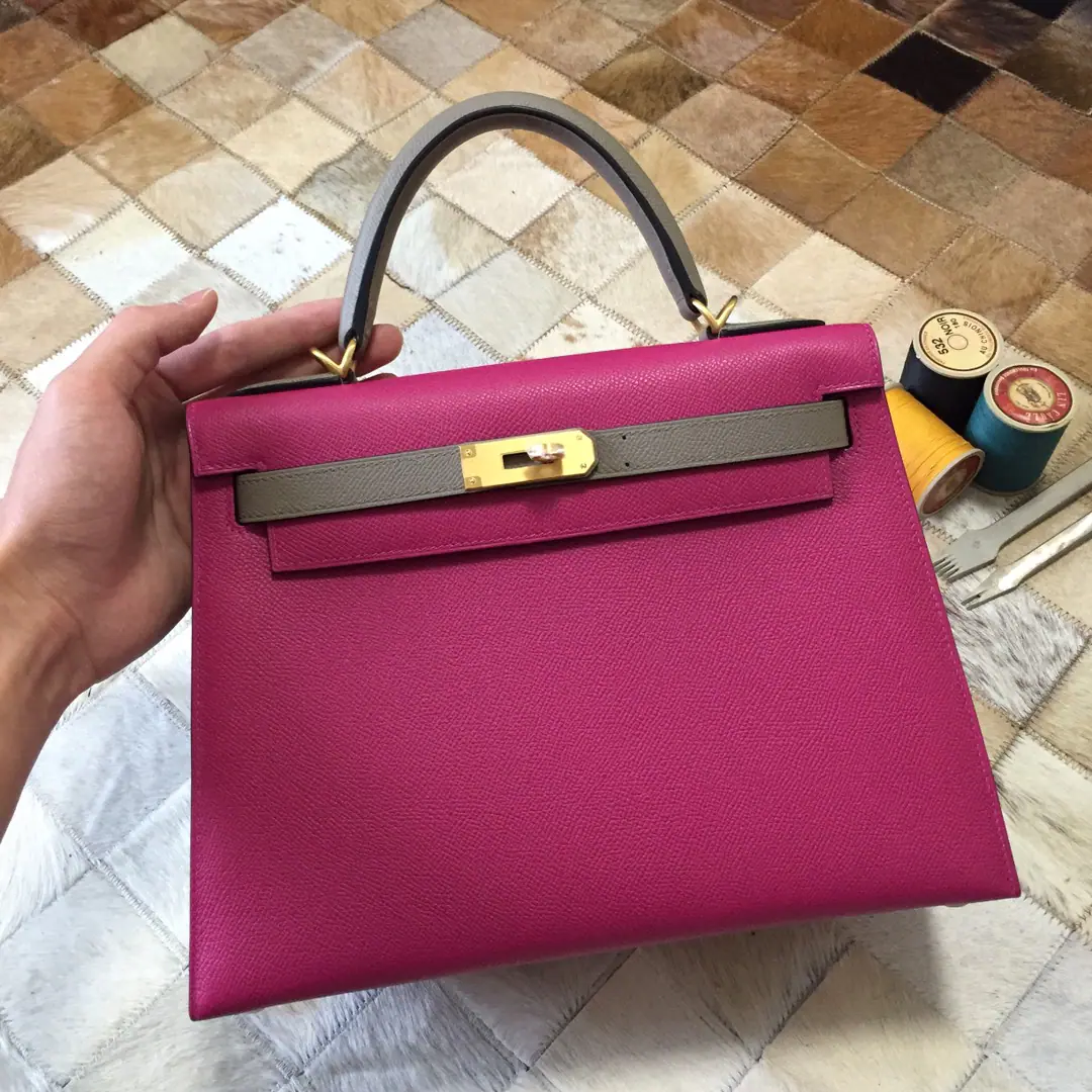 Kelly Kelly. 28cm The outer seams. The red with the elephant ash. epsomSkin Custom