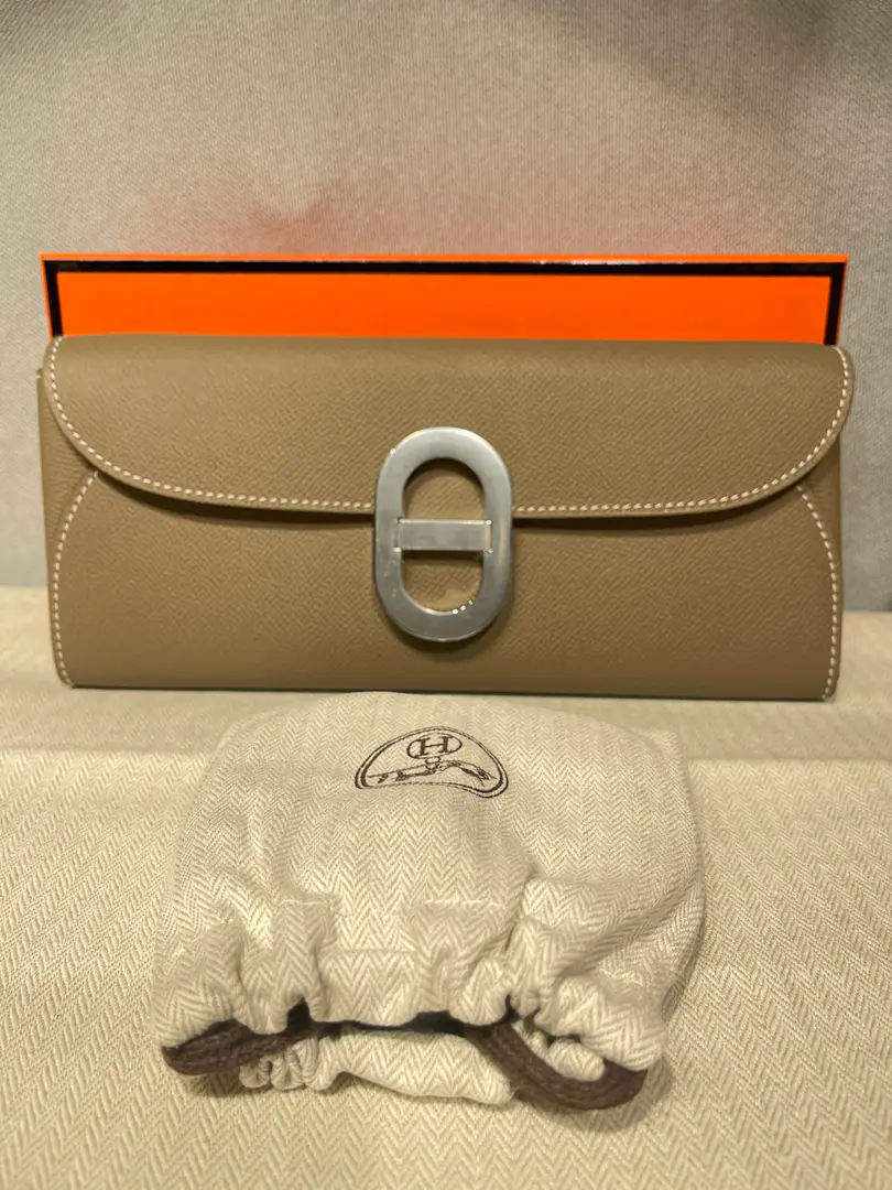 New paragraph HERMES·237471Elephant Grey Silver Blinker. hassPip Series, Pig nose slanted wrap. to go EP hassPee., All Steel, Hand-Wine Dimensions: 24×10x2.5cm.