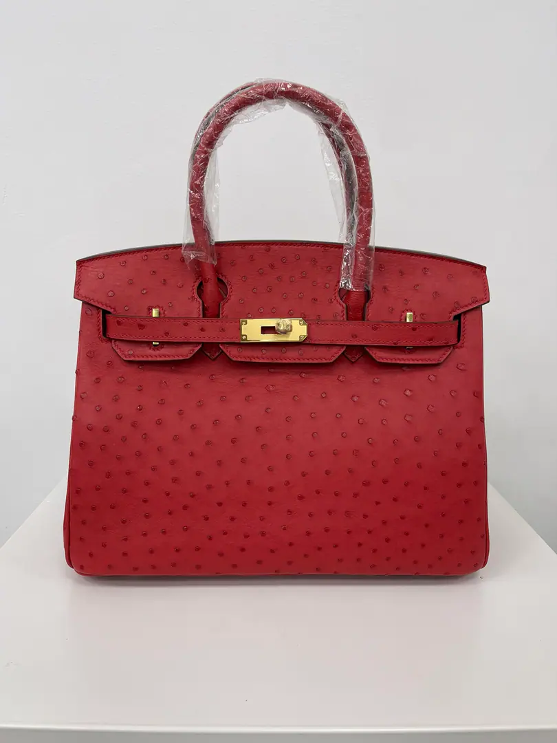 Import of South African ostrich skinBk30Hand-sew wax line is on the spot.