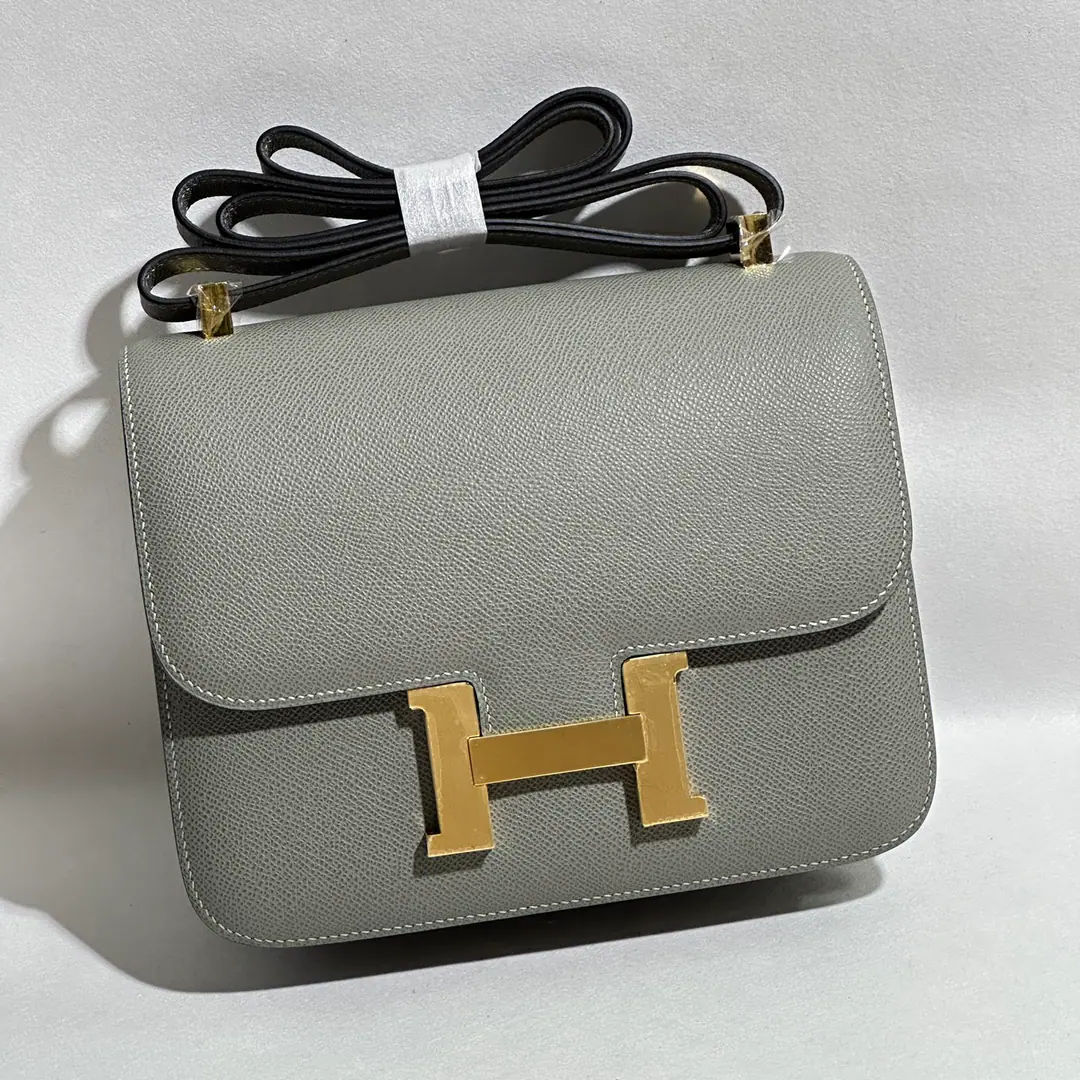 Constance 24#Seagull ash Gold button. FranceHaasOriginal plantEpsomPee.🐂 The inside sheep.🐑Hand-sew waxes are all hand-made.🪡 All steel hardware. Current