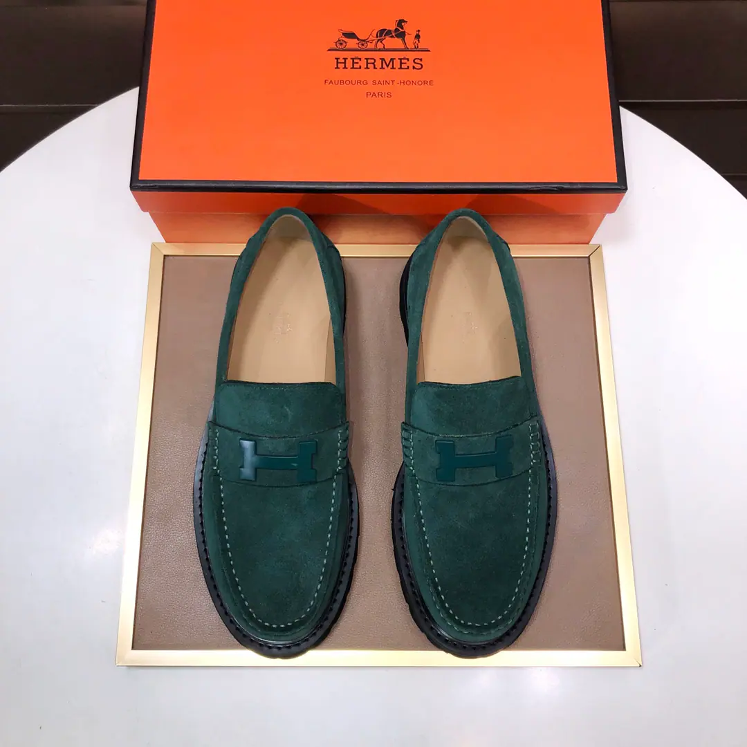 Plant 【【I'm in love with you, Max. HERMES】】（In the high-end cattle.) New paragraph🍀 HERMES——Top Version Classic recreational shoes.！Use imported original cow skins, Inside, inside, inside the comfort of the cow.！The original grind-resistant rubber bubble.！High quality.！Codes38-45（45Do it.)