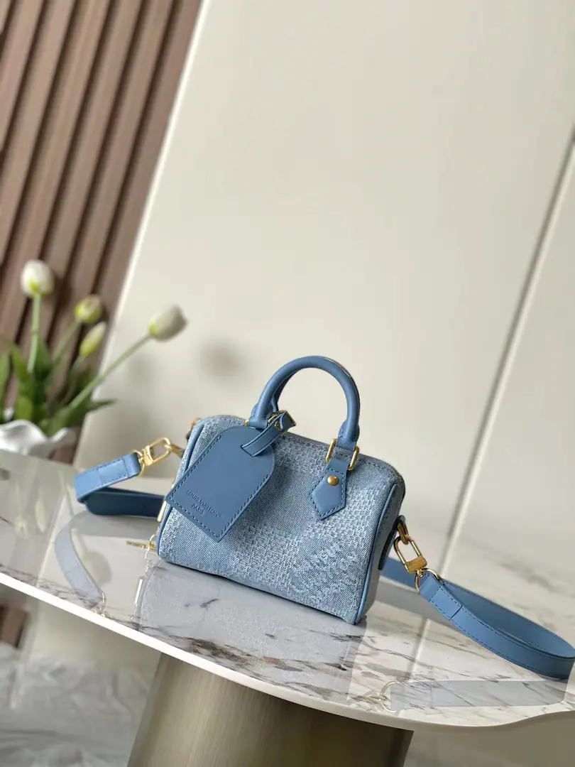 【Top half steelMB cChip version original factory skin】 Paragraph Speedy18BandoulièreHandbag. Model: M00208Cowboy. Dimensions: 18 x 12 x10 cm