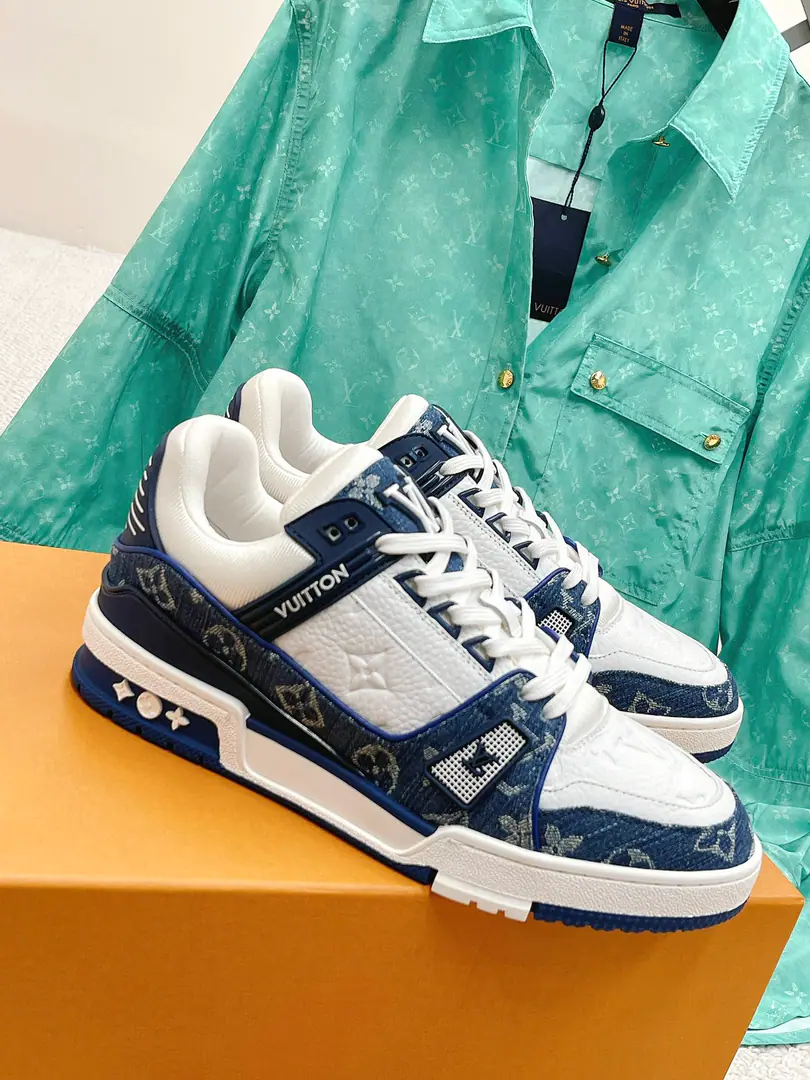 Top Couple money. Classic donkey. LVTrainer PVC Sports shoeboard shoe series High-end atmosphere upgrade Every color is great.！ The original is exactly the same material for work detail. VariousTPU The skin is super complicated. TPUOriginal Base Original Packaging Coded female35-40 Men39-45