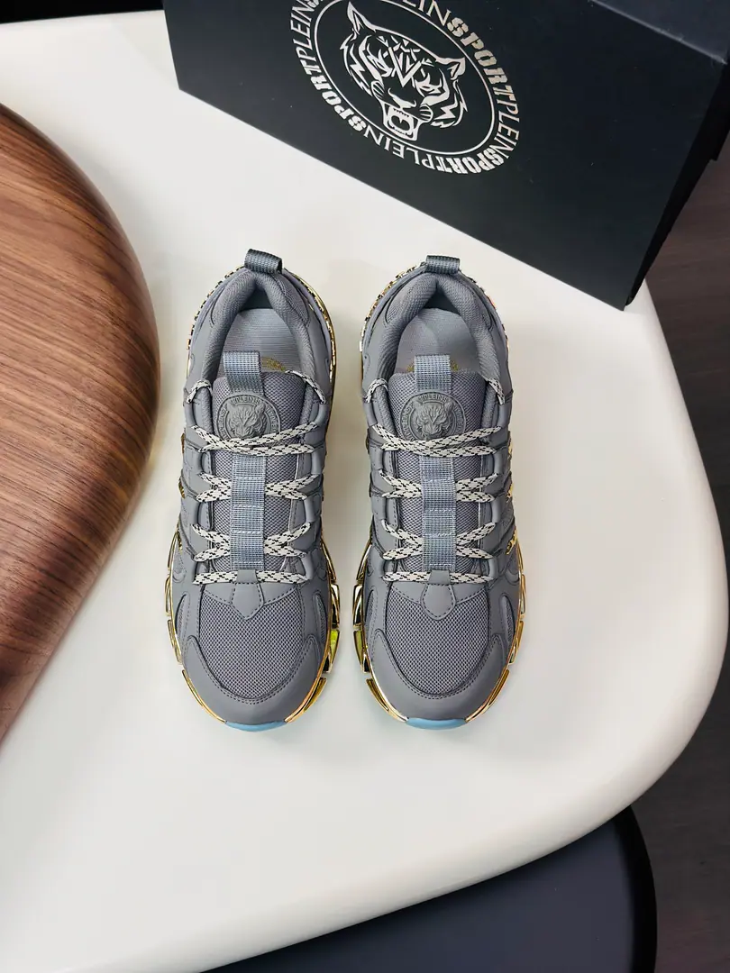 PHILIPP PLEIN-Philip.•Plain., German Tide Man Low Gang sneakers., The skin of the cow with airnets., - Brewer.. It's so nice.. It's so light., My feet are comfortable.！ Size: 39-44（38.45Do it.）