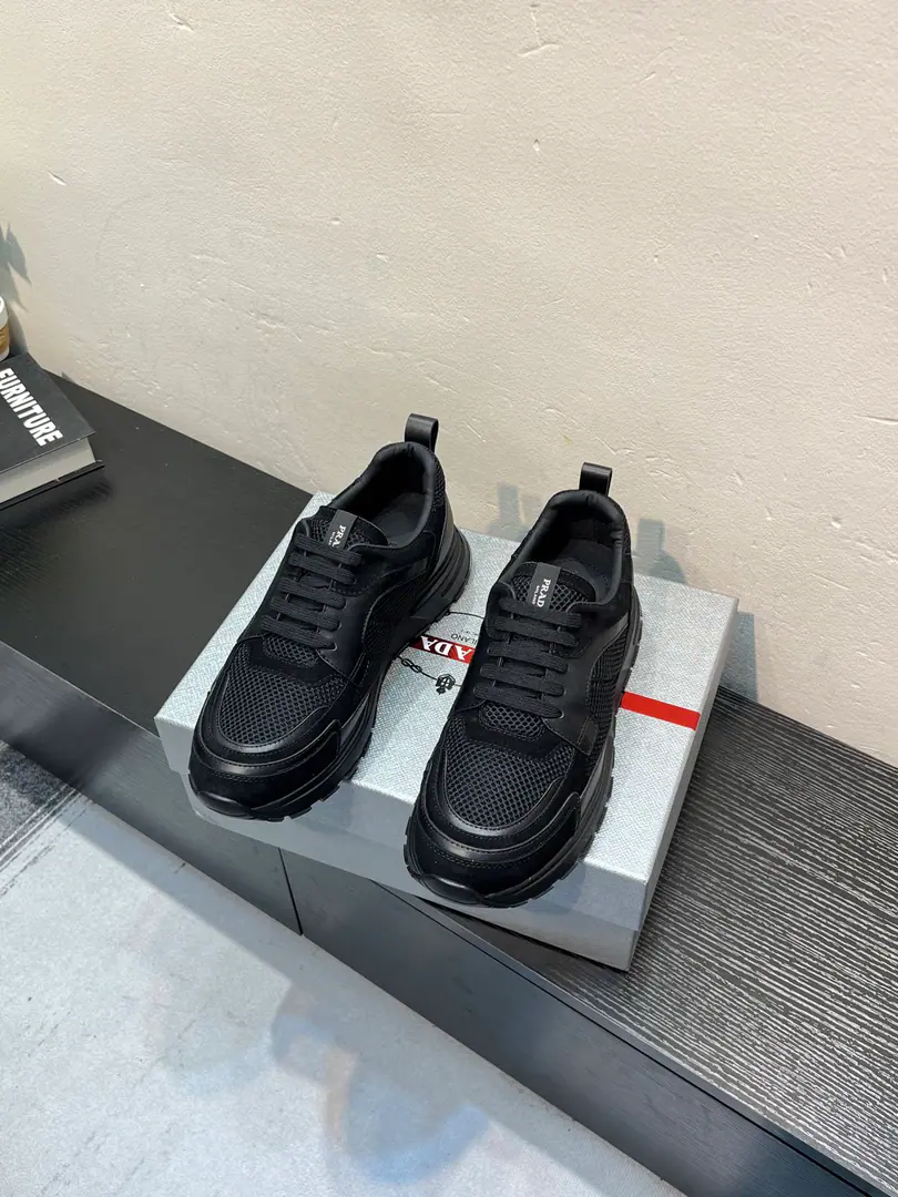 【PRADAPrada.】——The guy's shoe cabinet is a mess., Synchronise Action, 1High quality delivery✔️ Original cow skins on the web., Skins and feet., 1🆚1Repeat, Original factory base, 38-45（45I'll make sure I don't change it.）
