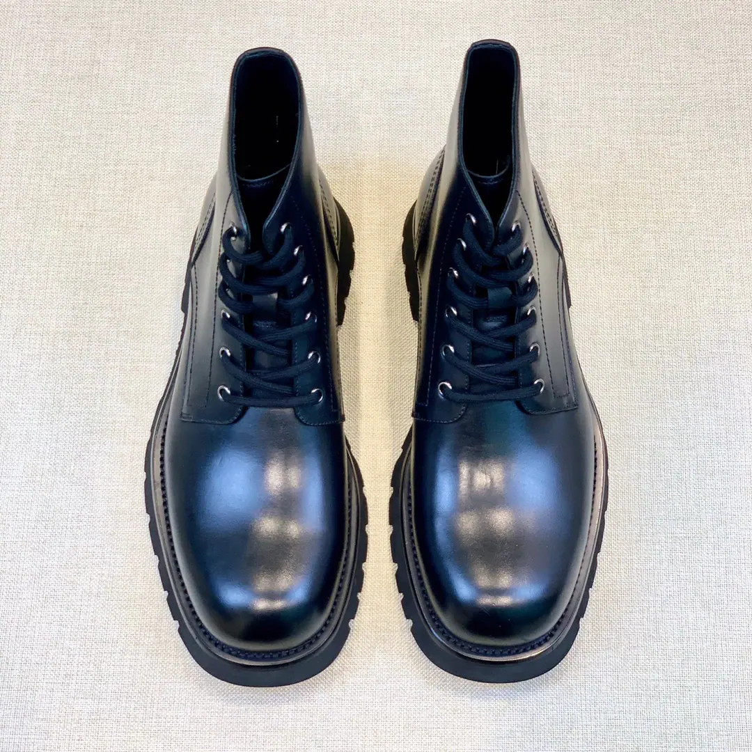 【PRADA^】Original List High Quality Classic roundhead boots. Material-Original import of cattle skin Inside, put your feet on the inside. Water-tied cow skin. PrivateTPROtsumi! Size 39-44（38, 45Customize or not change）