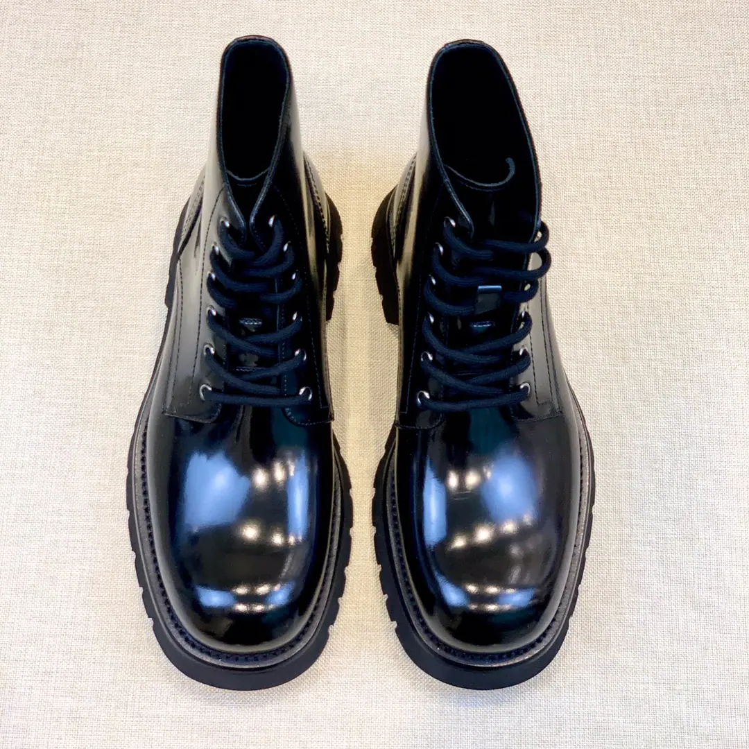【PRADA^】Original List High Quality Classic roundhead boots. Material-Original import of cattle skin Inside, put your feet on the inside. Water-tied cow skin. PrivateTPROtsumi! Size 39-44（38, 45Customize or not change）