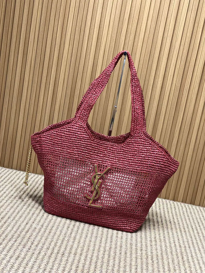 YSL ICARERafiktort bag., Handcuffing, Natural Raphi herbs., Take a breath., Spring and summer are the best.！Covered, empty embroidery.+The edge of the bouquet., Match classic metalYSLMark, It's a very good recognition.✨. With glasses to remove, It's a great deal of pick-up.. Large-capacity design, Telecommuting, Holiday., The beach can easily fit the daily stuff., It's practical and fashionable., It's a bright one in a spring and summer.！👜 Model: 868748 Dimensions:31/46 x 28 x 15/5cm