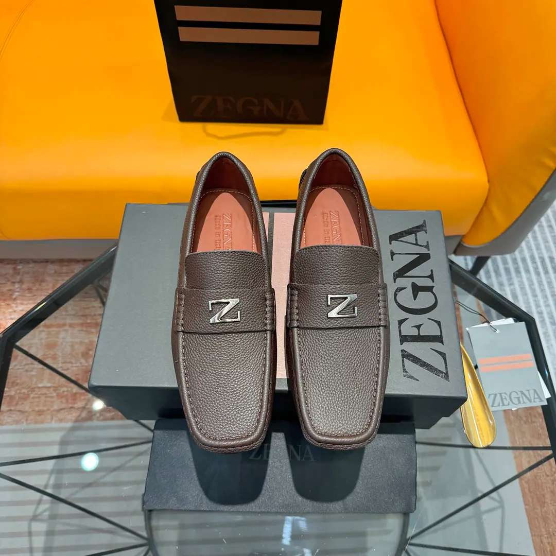 Ermenegildo Zegna Jenya. Bullskins./Bright leather./Bulls., Business leisure men's shoes., - Drive shoes.！ High Version, Packet with original box+Handbag.！ Standard code number: 38-45