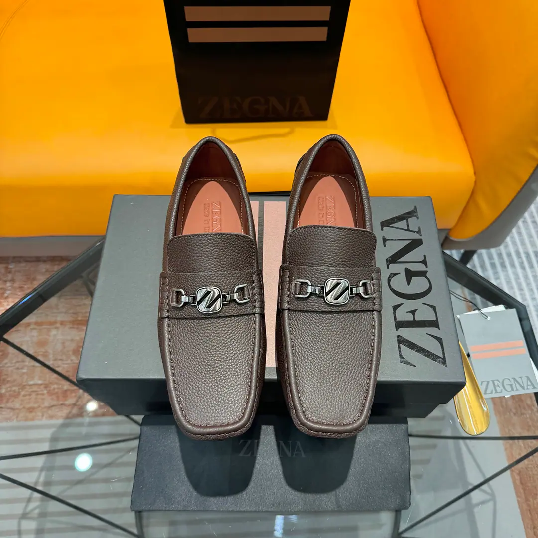 Ermenegildo Zegna Jenya. Bullskins./Bright leather./Bulls., Business leisure men's shoes., - Drive shoes.！ High Version, Packet with original box+Handbag.！ Standard code number: 38-45