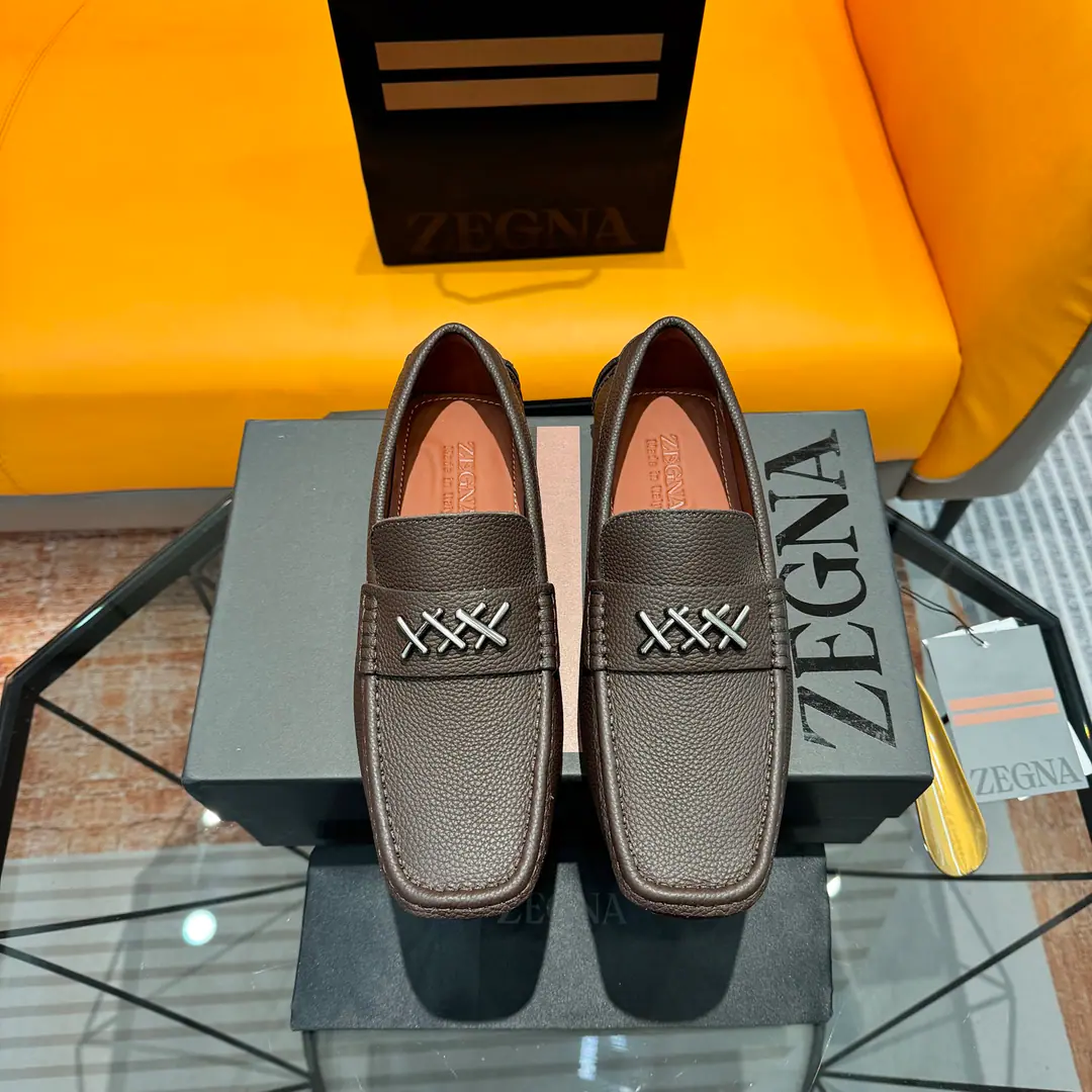 Ermenegildo Zegna Jenya. Bullskins./Bright leather./Bulls., Business leisure men's shoes., - Drive shoes.！ High Version, Packet with original box+Handbag.！ Standard code number: 38-45